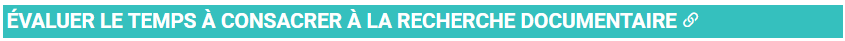 Bandeau Evaluer le temps à consacrer à la recherche documentaire