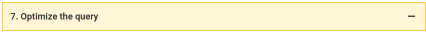 7 optimize the query -
