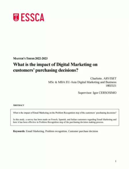 What is the impact of Digital Marketing on customers’ purchasing decisions?